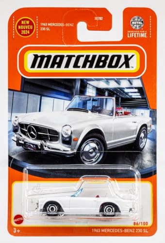 1963 Mercedes-Benz 230 SL 86/100 1:64 Scale Car, White