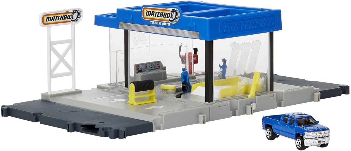 Action Drivers Auto Shop Playset with 1 Chevy Silverado, Moving Parts & Figure — view 2