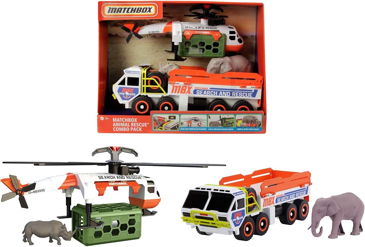 Animal Rescue Combo Pack Vehicles Playset with 2 Safari Rescue Vehicles & 2 An — view 2