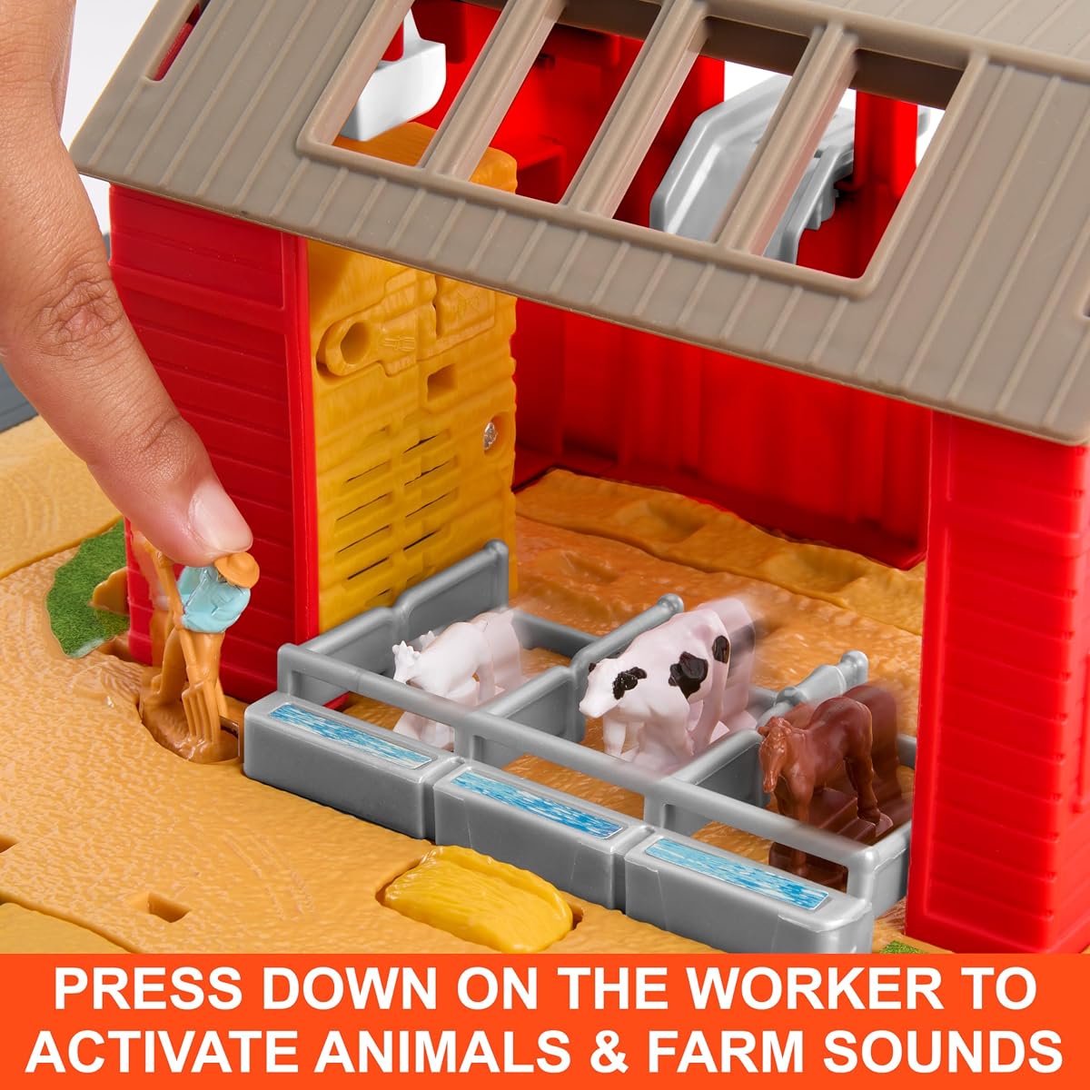 Car & Playset, Action Drivers Farm Adventure with 1:64 Scale Tractor & Trailer — view 4
