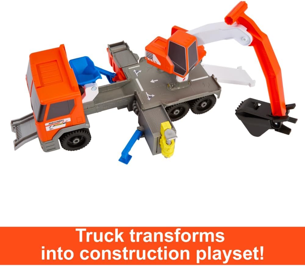 Cars Playset, Action Drivers Transforming Excavator, Large Truck, 1:64 Scale C — view 4