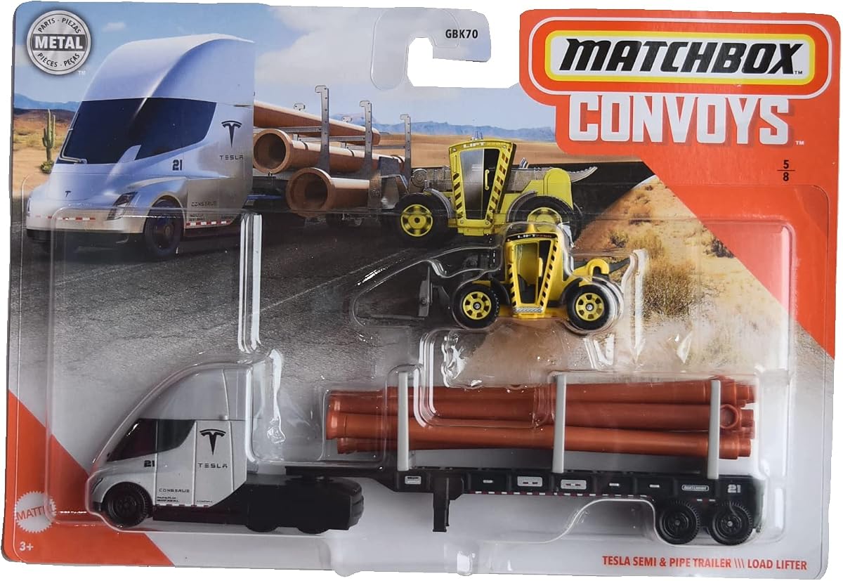 Convoys Tesla Semi & Pipe Trailer with Load Lifter — view 2
