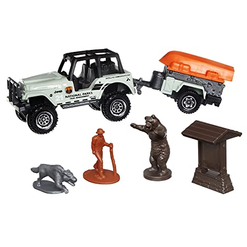 Hitch & Haul Vehicle Playset - Boating Bear Adventure ~ 6 Piece Set ~ Car CJ7