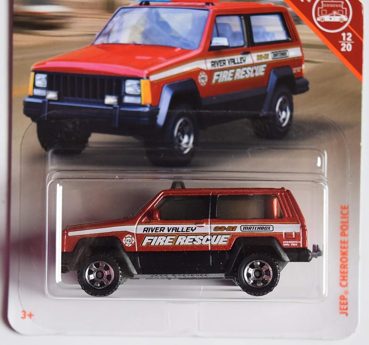 Rescue Series, Burnt Orange Jeep Cherokee Police 12/20 — view 3