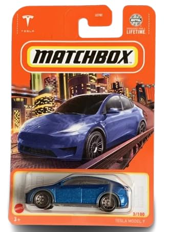 Tesla Model Y 1:64 Scale Car, Blue, 3/100